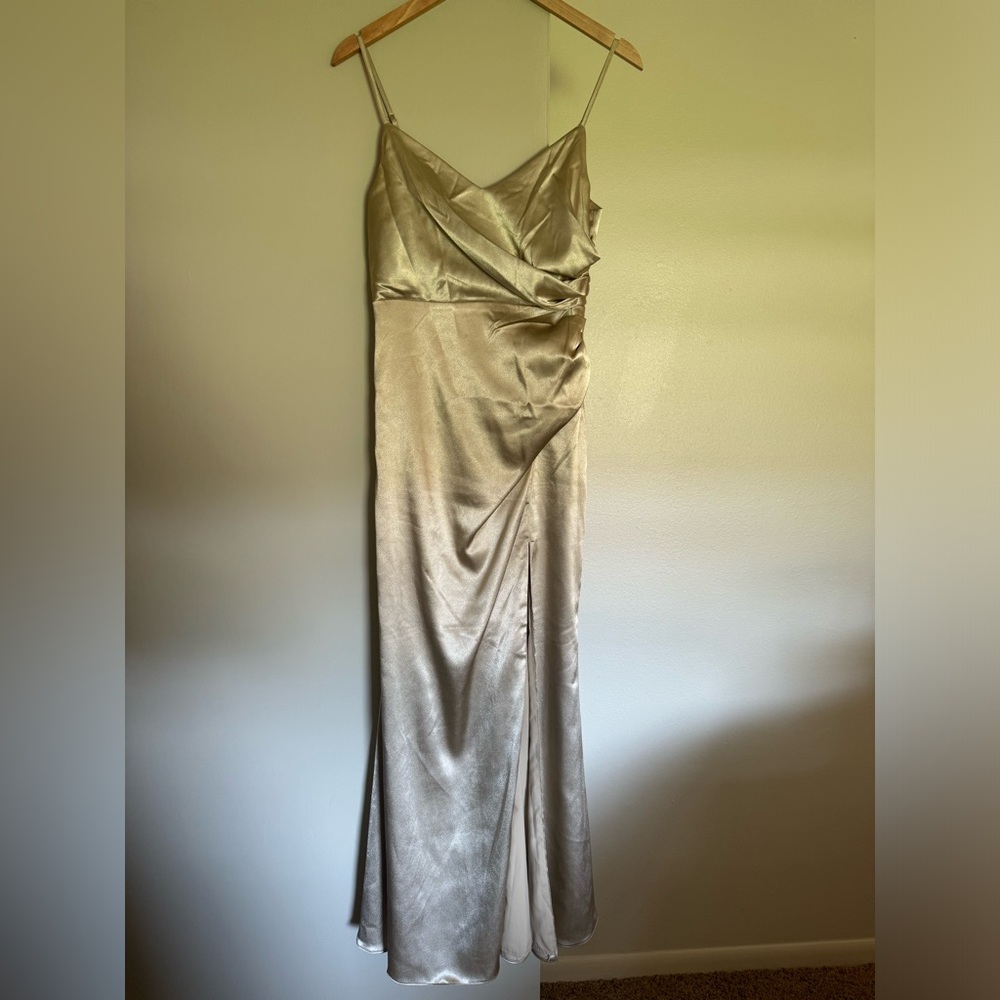BIRDY GREY NEUTRAL CHAMPAGNE DRESS